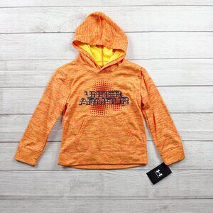 Under Armour Boys Squad Orange Heather Hoodie Pullover NWT Size 5